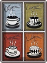 Blechschild 40x30 cm Kaffee Coffee Espresso Cappuccino Latte