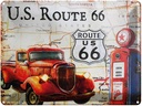 Blechschild 30x40 cm Retro US Route 66 Oldtimer Tankstelle