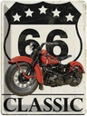 Blechschild 40x30 cm Retro Motorrad classic 66 5 Sterne