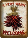 Blechschild 40x30 cm Essen a very warm welcome Chili