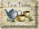 Blechschild 30x40 cm Tee Tea Time India Ceylon Teekanne