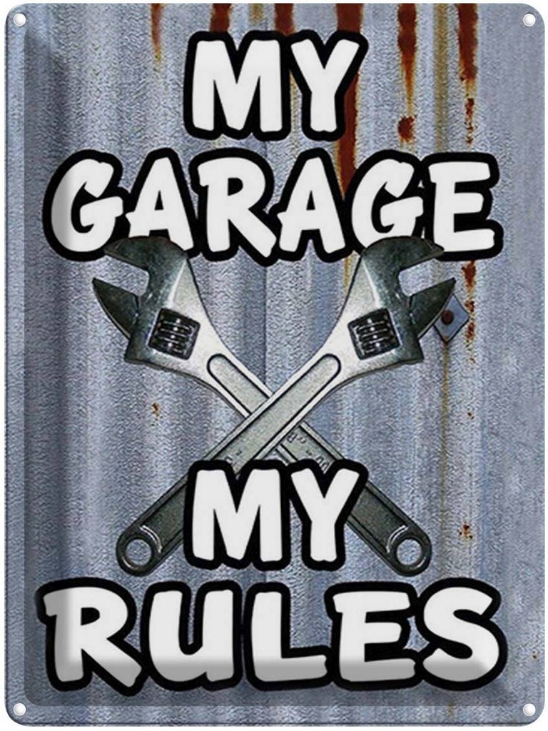 [LA-1792206] Blechschild 40x30 cm Vintage my Garage my rules