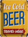 Blechschild 40x30 cm Retro Ice Cold Beer served here Bier