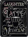 Blechschild 40x30 cm Laughter and Latte are the best