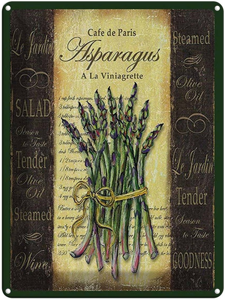 [LA-1792229] Blechschild 40x30 cm Cafe de Paris Asparagus Spargel