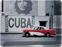 Blechschild 30x40 cm Cuba Guevara Auto rot Oldtimer Bildmotiv Reisemotiv Abenteuer Reisen