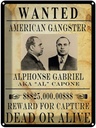 Blechschild 40x30 cm wanted Alphonse Gabriel american
