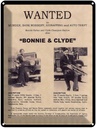 Blechschild 40x30 cm wanted Bonnie Clyde