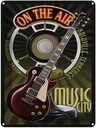 Blechschild 40x30 cm Music city on the Air Gitarre