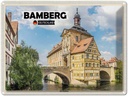 Blechschild 30x40 cm Bamberg Altes Rathaus Fluss Bildmotiv Reisemotiv Abenteuer Reisen