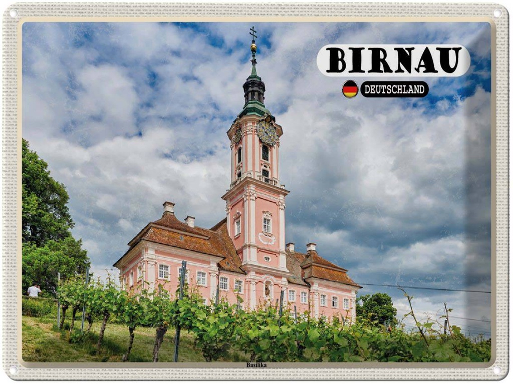 Blechschild 30x40 cm Birnau Basilika Bildmotiv Reisemotiv Abenteuer Reisen