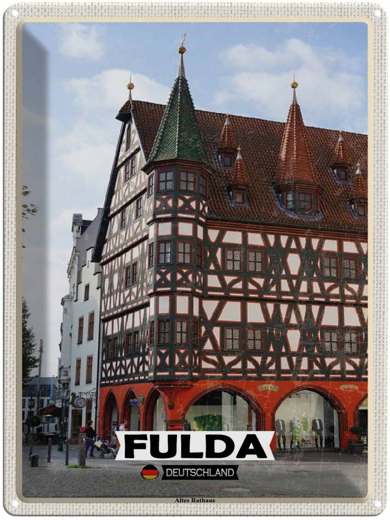 Blechschild 40x30 cm Fulda Altes Rathaus Bildmotiv Reisemotiv Abenteuer Reisen