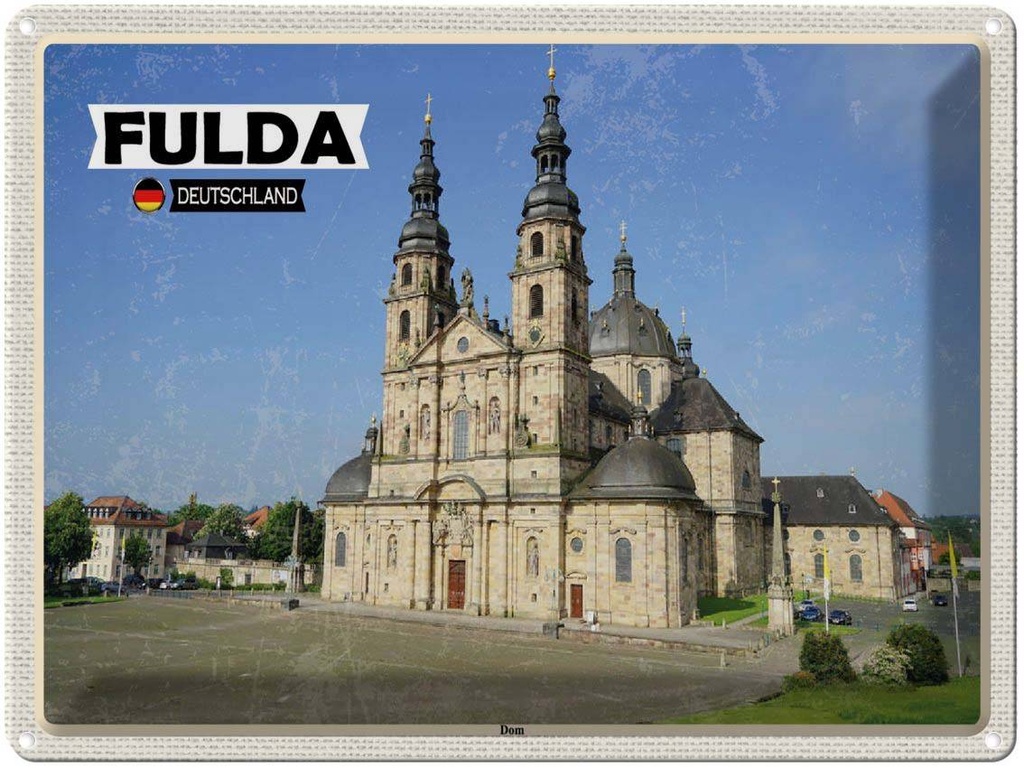 Blechschild 30x40 cm Fulda Dom Mittelalter Bildmotiv Reisemotiv Abenteuer Reisen