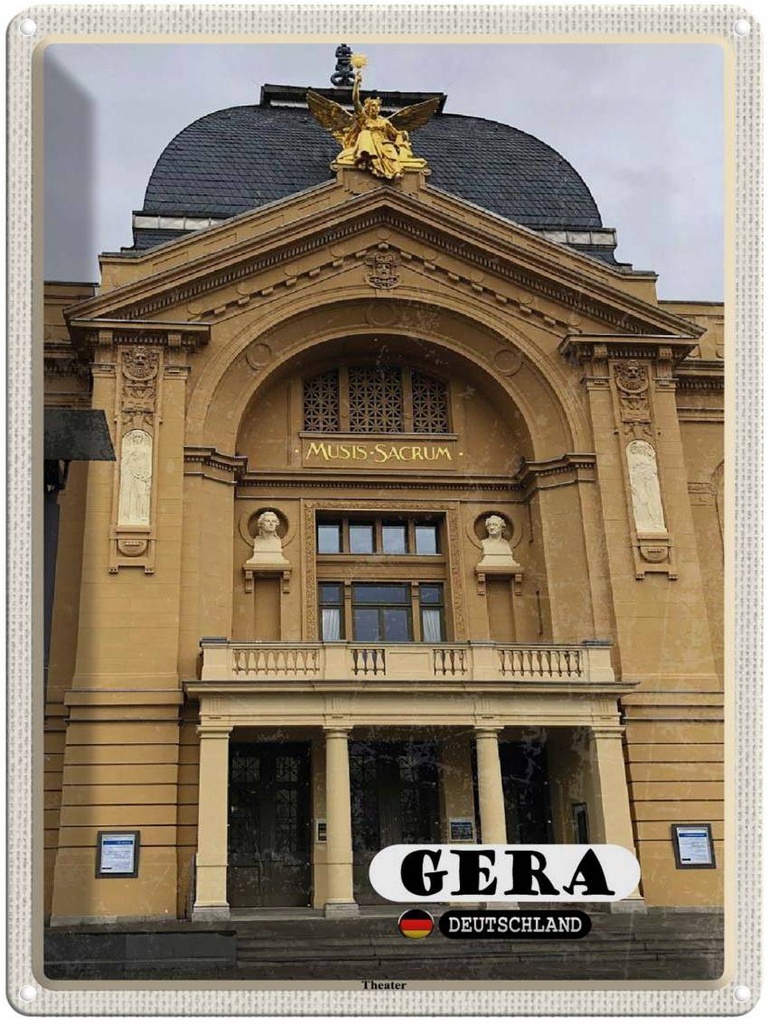 Blechschild 40x30 cm Gera TheaterMittelalter Bildmotiv Reisemotiv Abenteuer Reisen