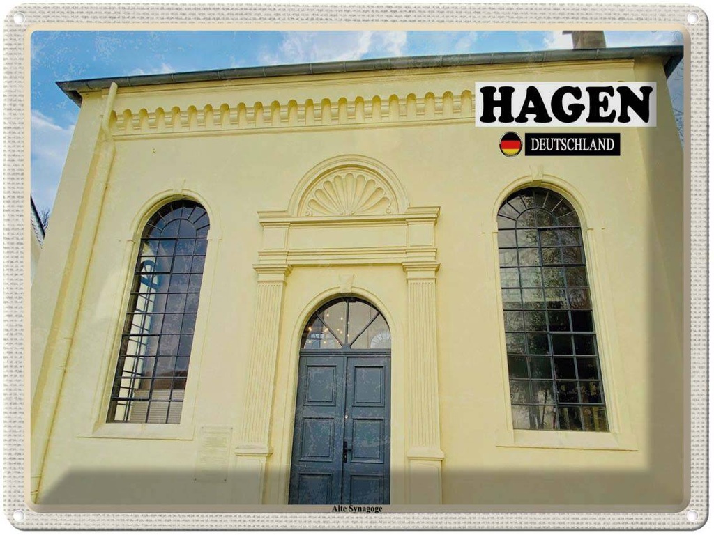 Blechschild 30x40 cm Hage Alte Synagoge Bildmotiv Reisemotiv Abenteuer Reisen