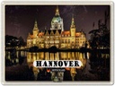 Blechschild 30x40 cm Hannover Neues Rathaus Abend Bildmotiv Reisemotiv Abenteuer Reisen