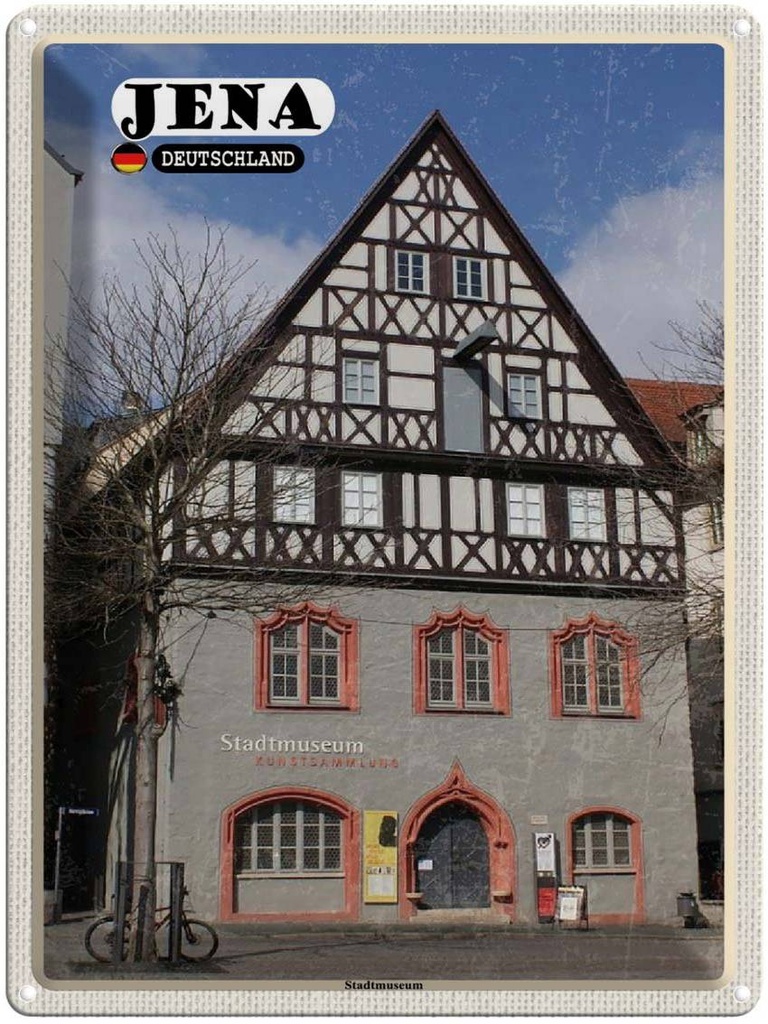 Blechschild 40x30 cm Jena Stadtmuseum Kunstsammlung Bildmotiv Reisemotiv Abenteuer Reisen