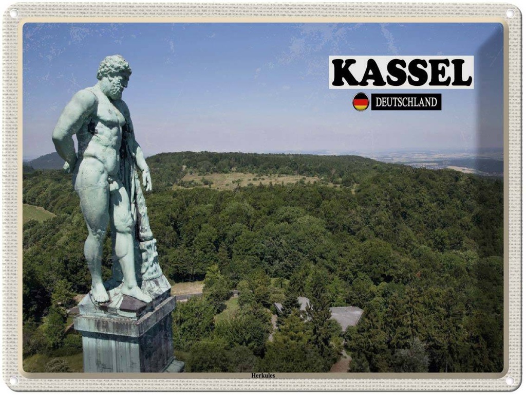 Blechschild 30x40 cm Kassel Herkules Skulptur Bildmotiv Reisemotiv Abenteuer Reisen