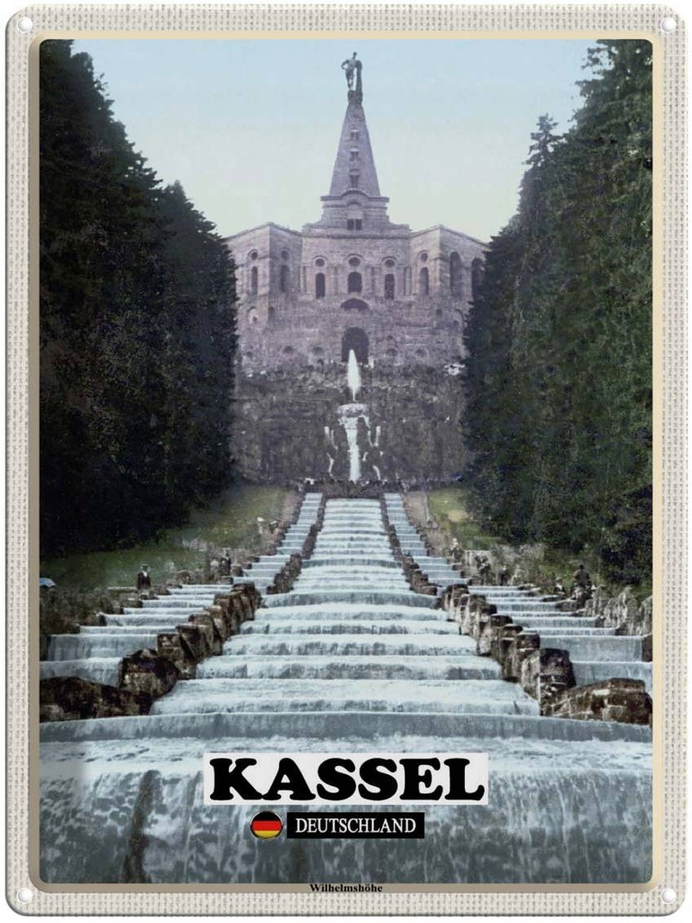 Blechschild 40x30 cm Kassel Wilhelmshöhe Bildmotiv Reisemotiv Abenteuer Reisen