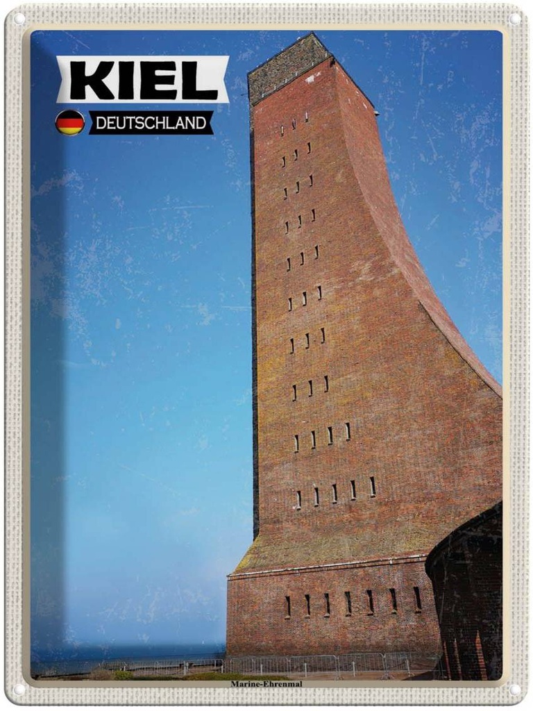Blechschild 40x30 cm Kiel Marine-Ehrenmal Mittelalter Bildmotiv Reisemotiv Abenteuer Reisen