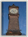 Blechschild 40x30 cm Ludwigshafen Pegeluhr Bildmotiv Reisemotiv Abenteuer Reisen