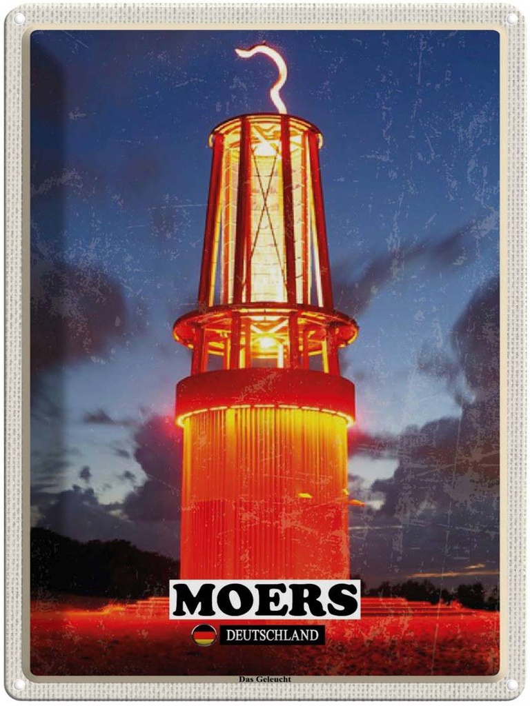 [LA-1792335] Blechschild 40x30 cm Moers das Geleucht Nacht Abenteuer Reisen Urlaub