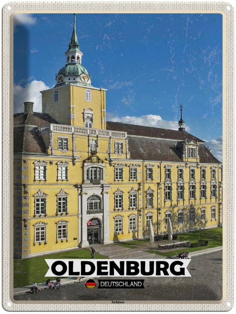 Blechschild 40x30 cm Oldenburg Schloss Bildmotiv Reisemotiv Abenteuer Reisen