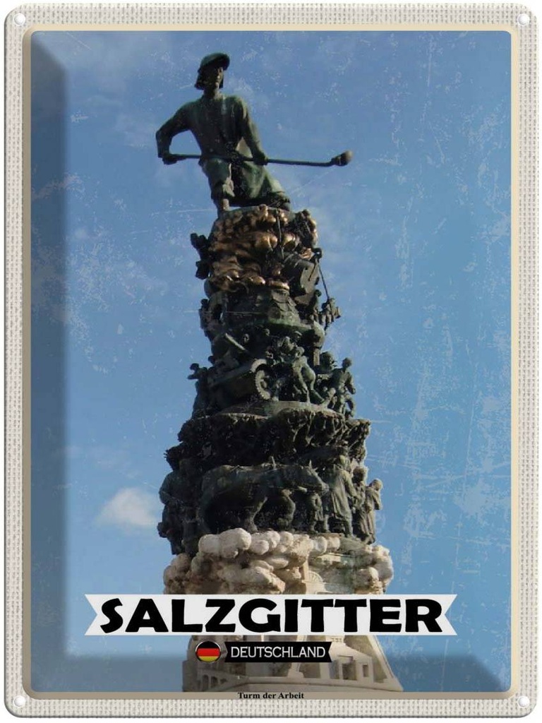 [LA-1792360] Blechschild 40x30 cm Salzgitter Turm der Arbeit Abenteuer Reisen Urlaub