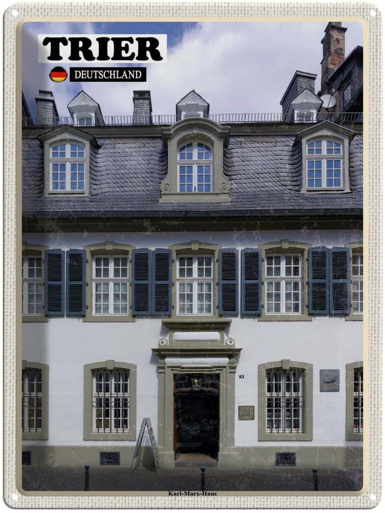 Blechschild 40x30 cm Trier Karl-Marx-Haus Altstadt Bildmotiv Reisemotiv Abenteuer Reisen