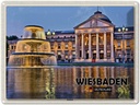 Blechschild 30x40 cm Wiesbaden Kurhaus Brunnen Bildmotiv Reisemotiv Abenteuer Reisen