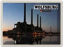 Blechschild 30x40 cm Wolfsburg VW-Kraftwerk Fluss Bildmotiv Reisemotiv Abenteuer Reisen