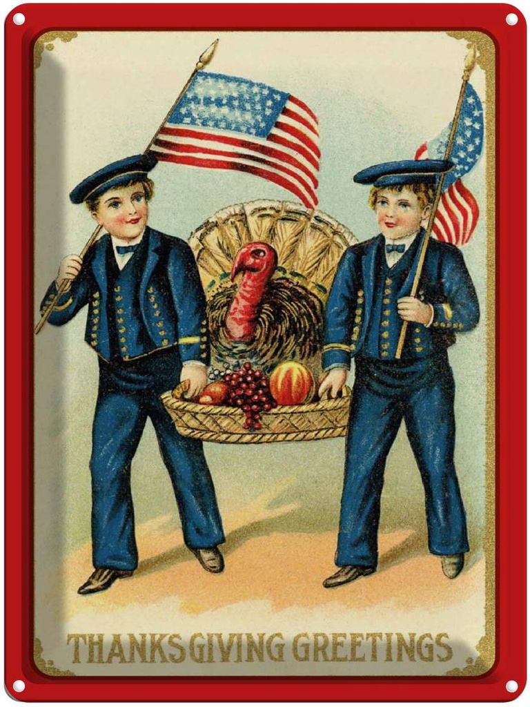 [LA-1792396] Blechschild 40x30 cm Erntedankfest Amerika USA