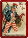 Blechschild 40x30 cm Amerika Truthahn Winter Bildmotiv Reisemotiv USA