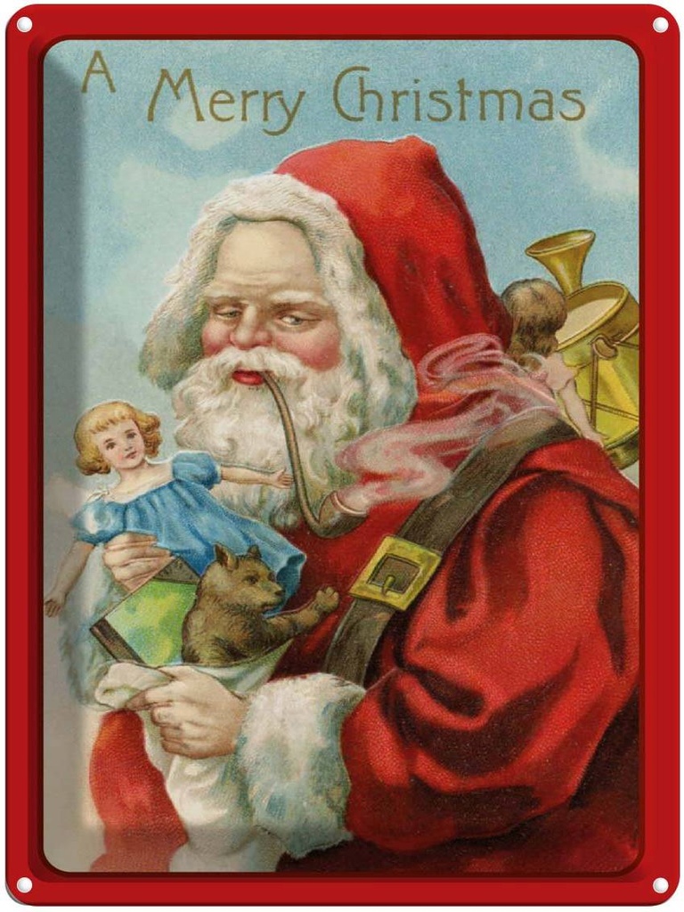 [LA-1792401] Blechschild 40x30 cm Weihnachtsmann Santa Fest