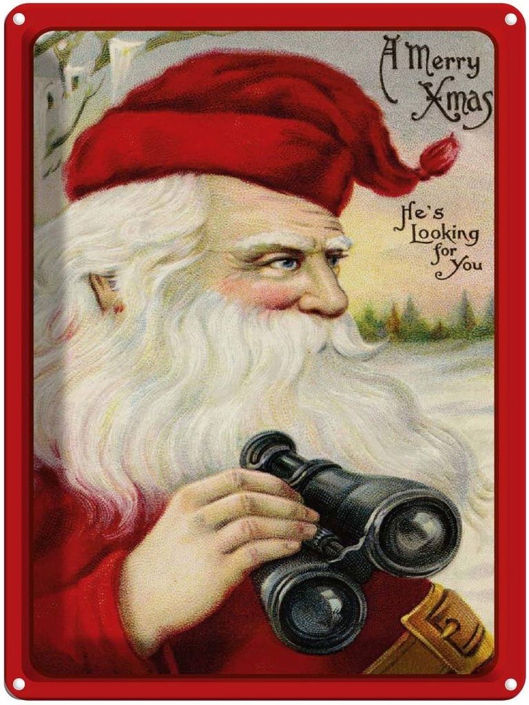 [LA-1792404] Blechschild 40x30 cm Schnee Winter Santa Claus
