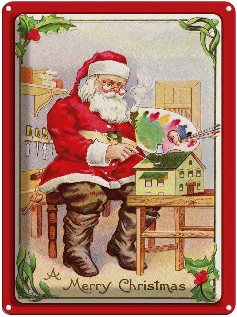 [LA-1792406] Blechschild 40x30 cm merry christmas Fest Santa