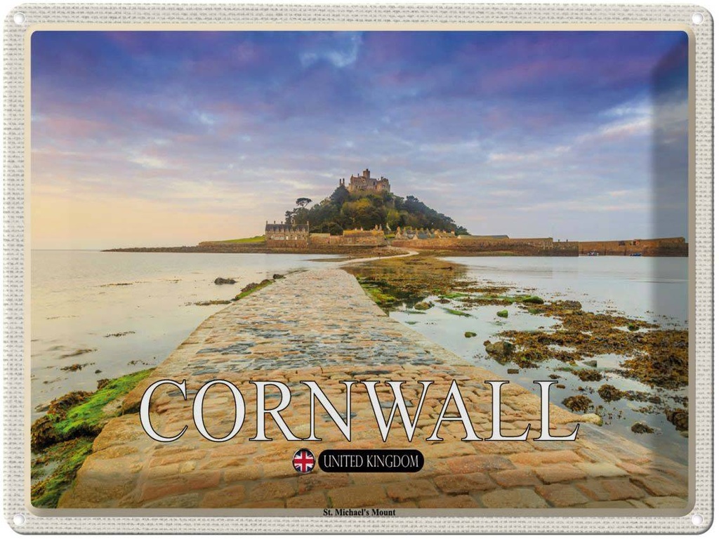 [LA-1792411] Blechschild 30x40 cm Cornwall St. Michael´s Mount Abenteuer Reisen Urlaub