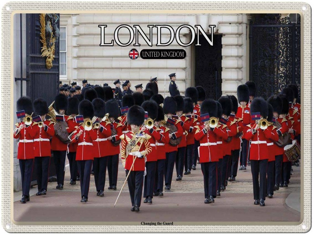 [LA-1792422] Blechschild 30x40 cm Changingt the Guard London Bildmotiv Reisemotiv Abenteuer Reisen