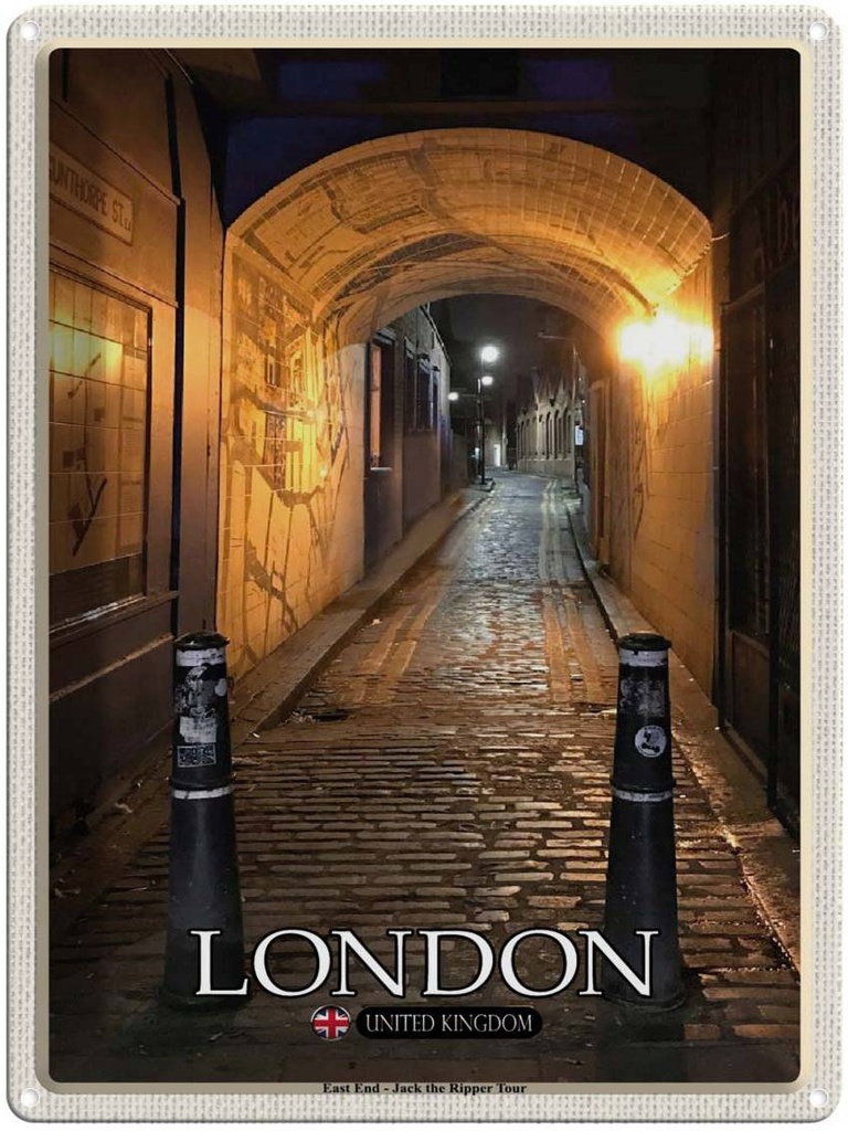 [LA-1792424] Blechschild 40x30 cm London East End Jack Ripper Tour Bildmotiv Reisemotiv Abenteuer Reisen