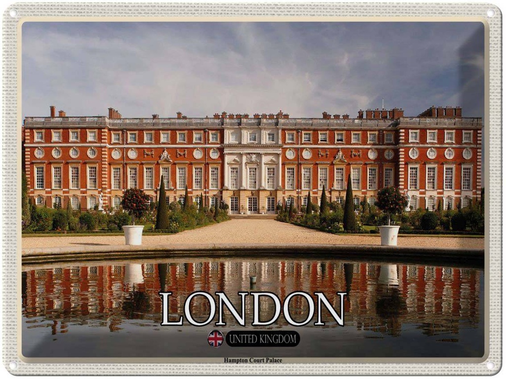 [LA-1792428] Blechschild 30x40 cm Hampton Court Palace London Bildmotiv Reisemotiv Abenteuer Reisen