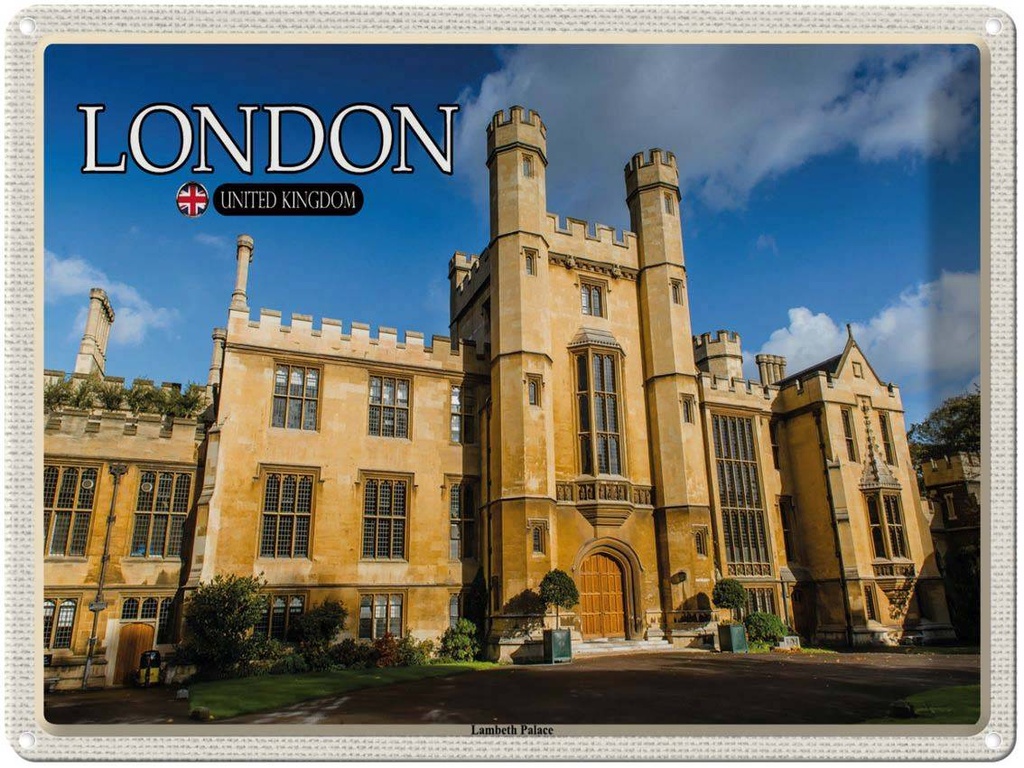 [LA-1792432] Blechschild 30x40 cm London England UK Lambeth Palace Bildmotiv Reisemotiv Abenteuer Reisen
