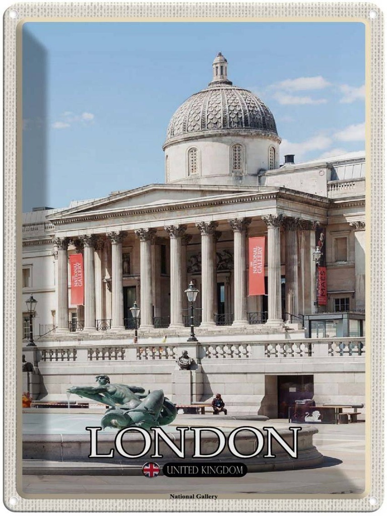 [LA-1792435] Blechschild 40x30 cm London England UK National Gallery Bildmotiv Reisemotiv Abenteuer Reisen