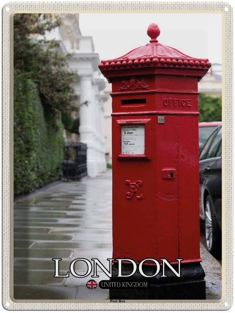 [LA-1792438] Blechschild 40x30 cm London England UK Post Box Bildmotiv Reisemotiv Abenteuer Reisen