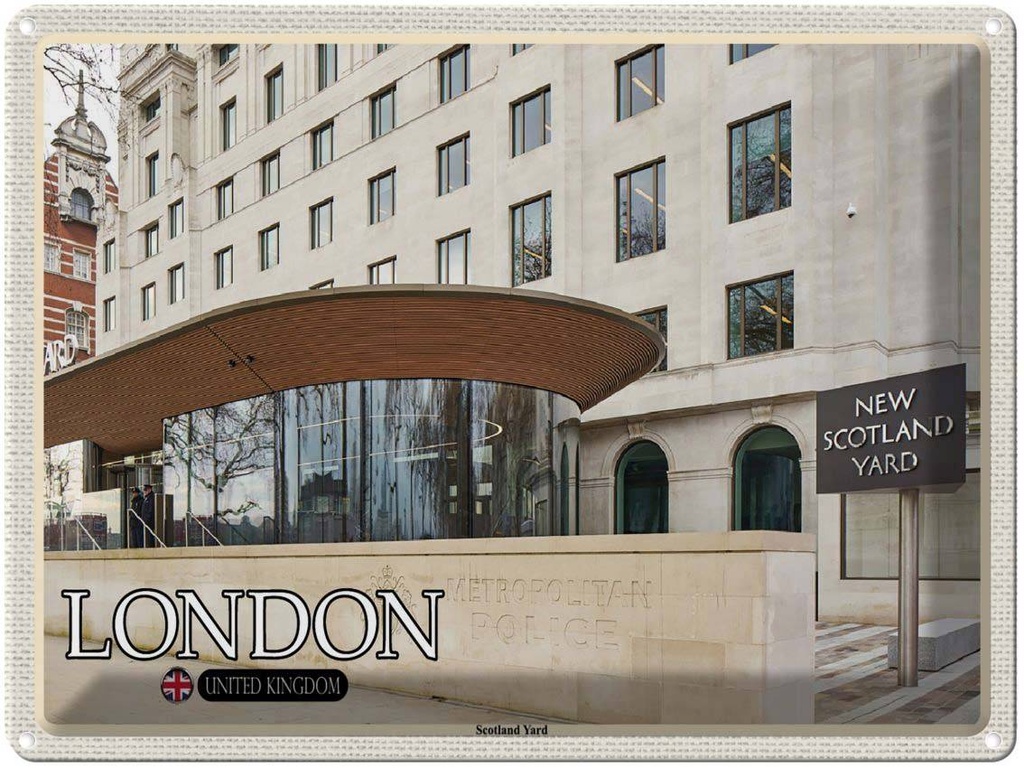[LA-1792441] Blechschild 30x40 cm London Scotland Yard UK Bildmotiv Reisemotiv Abenteuer Reisen