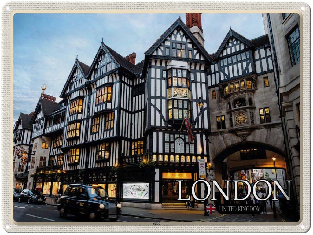 [LA-1792442] Blechschild 30x40 cm Soho London United Kingdom Bildmotiv Reisemotiv Abenteuer Reisen