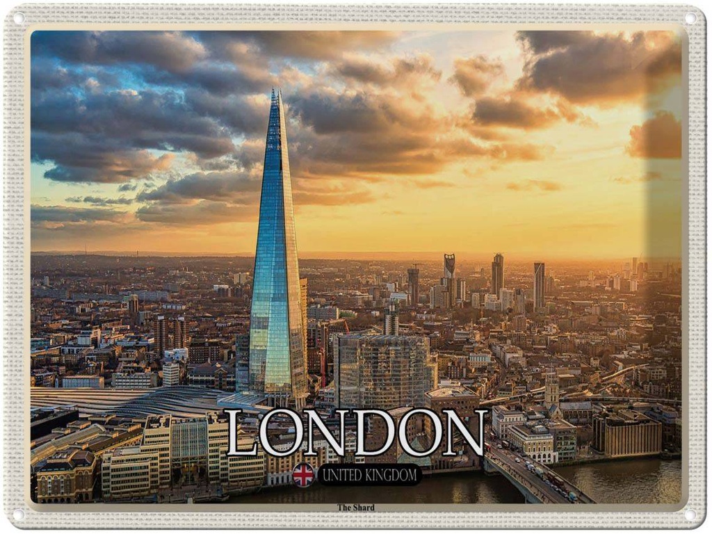 [LA-1792447] Blechschild 30x40 cm The Shard London England UK Bildmotiv Reisemotiv Abenteuer Reisen