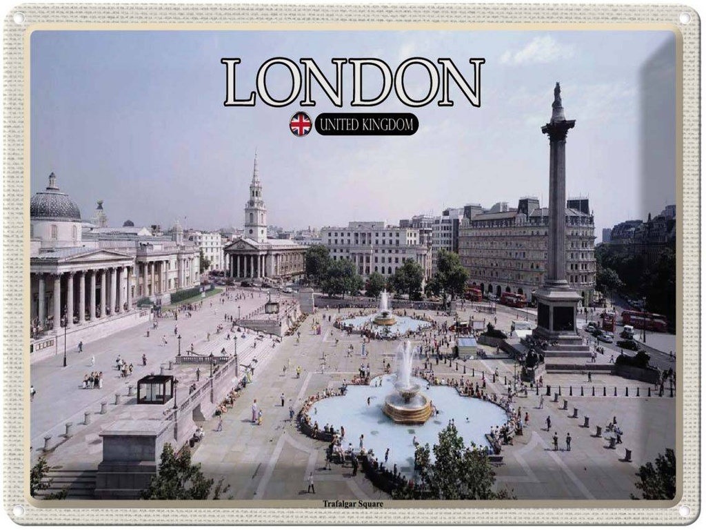 [LA-1792450] Blechschild 30x40 cm Trafalgar Square London UK Bildmotiv Reisemotiv Abenteuer Reisen