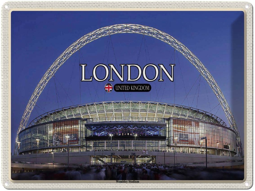 [LA-1792451] Blechschild 30x40 cm Wembley Stadium London England Bildmotiv Reisemotiv Abenteuer Reisen