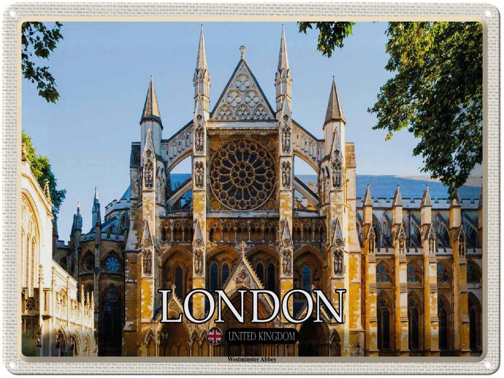 [LA-1792452] Blechschild 30x40 cm Westminster Abbey London UK Bildmotiv Reisemotiv Abenteuer Reisen