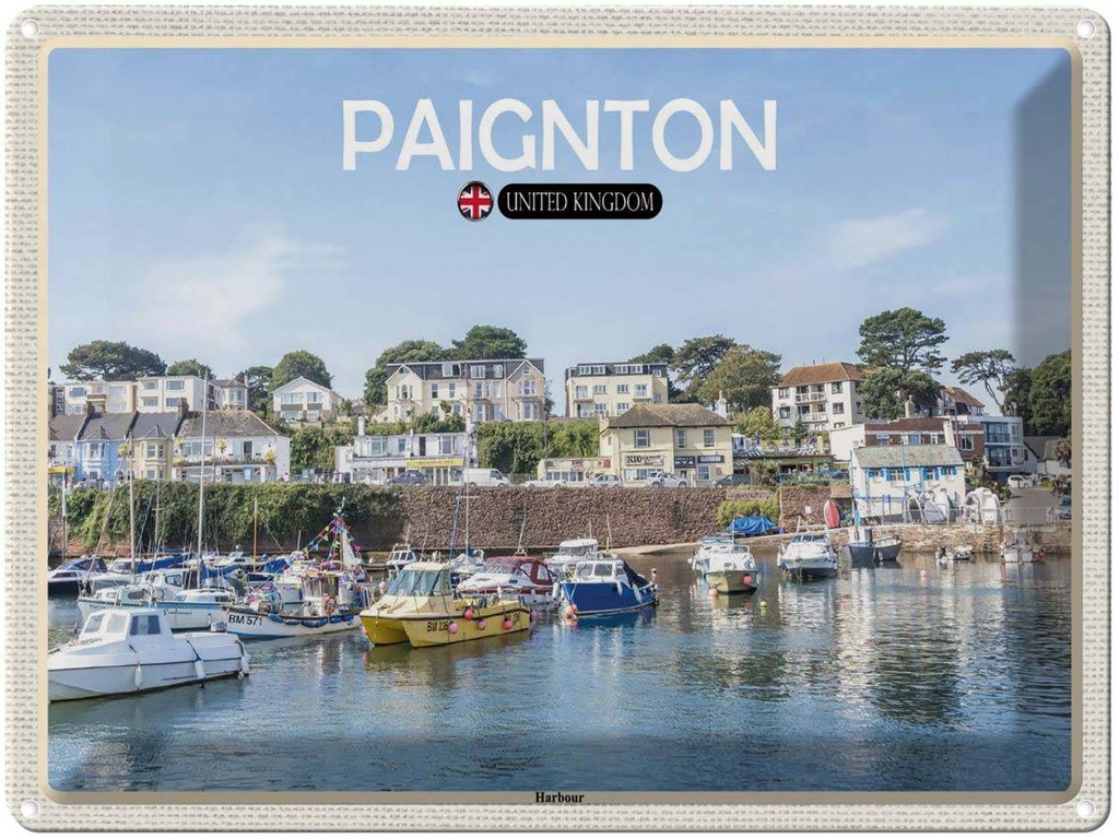 [LA-1792456] Blechschild 30x40 cm Paignton Harbour UK England Bildmotiv Reisemotiv Abenteuer Reisen
